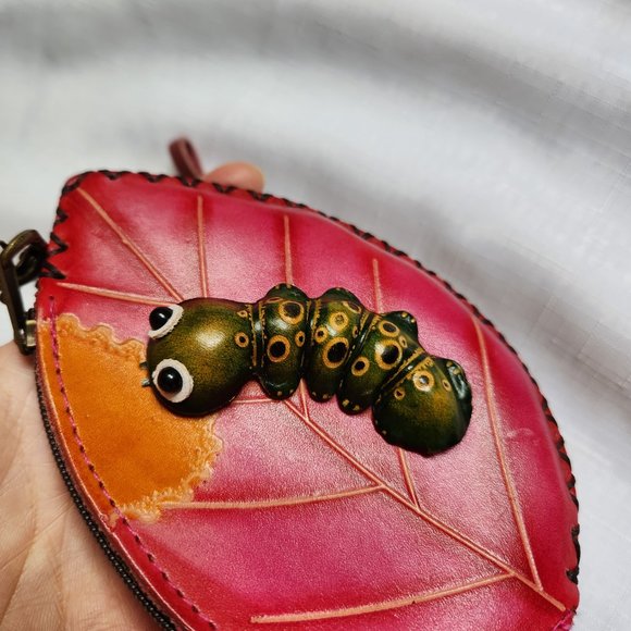 Green Turtle + Red Maple leave Leather Coin/ Change Bags / Wristlets for 1 Price - Picture 11 of 16